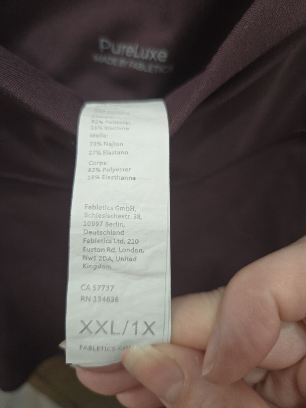 Fabletics Pureluxe High Waisted 6" Short Oxblood Color - Picture 4 of 7